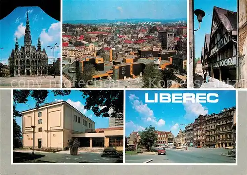 AK / Ansichtskarte Liberec Rathaus Stadtpanorama Jested Store Kolosseum Platz Liberec