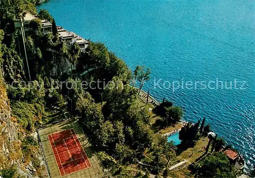 AK / Ansichtskarte Como_Lago_di_Como Centro turistico Hotelanlage an der Kueste Tennisplatz Swimming Pool Fliegeraufnahme Como_Lago_di_Como