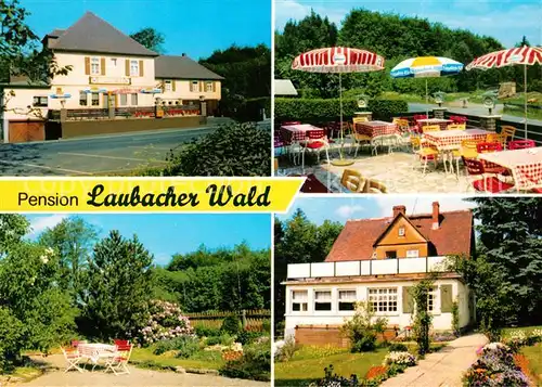 AK / Ansichtskarte Laubach_Hessen Gasthaus Pension Laubacher Wald Terrasse Garten Laubach Hessen
