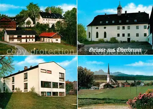 AK / Ansichtskarte Oberbrunn_Starnberg Familien Erholungsheim Ortsansicht mit Kirche Oberbrunn_Starnberg