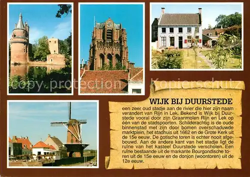 AK / Ansichtskarte Wijk_Duurstede Turm Kirche Wohnhaus Windmuehle Wijk_Duurstede