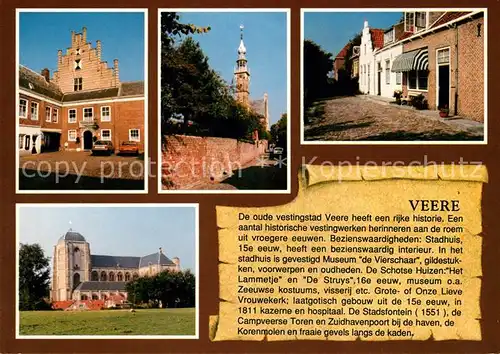 AK / Ansichtskarte Veere Historische Gebaeude Stadtmauer Kirche Veere