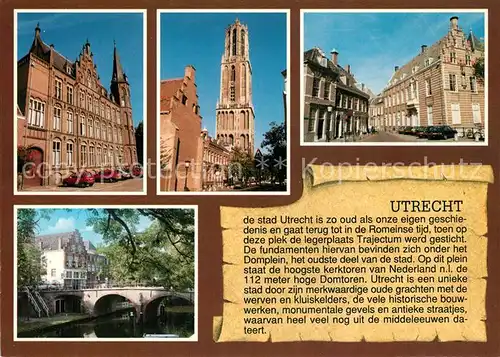 AK / Ansichtskarte Utrecht Historische Gebaeude Domturm Kanal Bruecke Utrecht