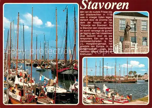 AK / Ansichtskarte Stavoren Hafen Segelschiffe Yachten Denkmal Stavoren