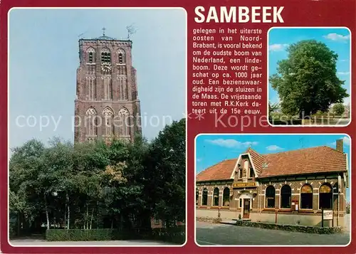 AK / Ansichtskarte Sambeek Kirchturm Alter Baum Cafe Restaurant 