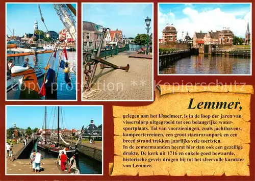 AK / Ansichtskarte Lemmer Hafen Schleuse Anker Hafenstadt am Ijsselmeer Lemmer
