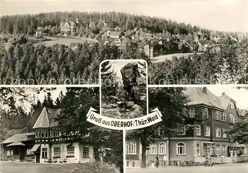 AK / Ansichtskarte Oberhof_Thueringen Teilansichten Hotel Restaurant Gedenkstein Oberhof Thueringen