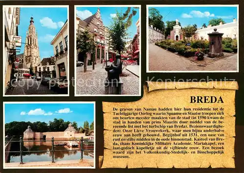 AK / Ansichtskarte Breda_Noord Brabant Onze Lieve Vrouwkerk Begijnhof Kasteel Koninklijke Militaire Academie Mariakapel Breda Noord Brabant