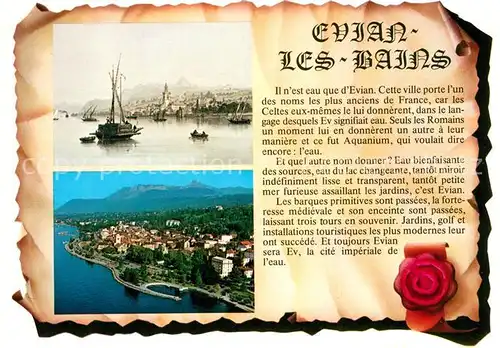 AK / Ansichtskarte Evian les Bains_Haute_Savoie Sur la rive francaise du Leman Evian les Bains_Haute