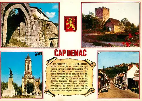 AK / Ansichtskarte Capdenac Porte Narbonnaise et Voie Romane Le Donjon Place du 14 Juillet Centre Ville Capdenac