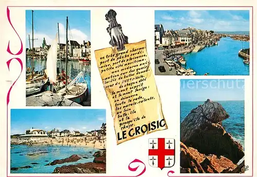 AK / Ansichtskarte Le_Croisic Le Port Vue generale Plage de Port Lin Rocher de l Ours Le_Croisic