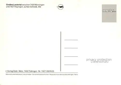 AK / Ansichtskarte Schwaebische_Alb Grosses Lautertal mit Gundelfingen Indelhausen Bichishausen Wartstein Anhausen Ochsenloecher Hoher Giessel Schwaebische Alb