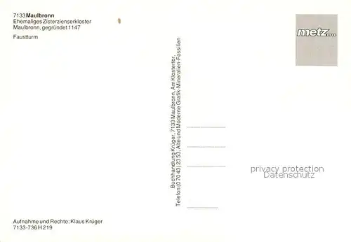 AK / Ansichtskarte Maulbronn Ehem Zisterzienserkloster Maulbronn