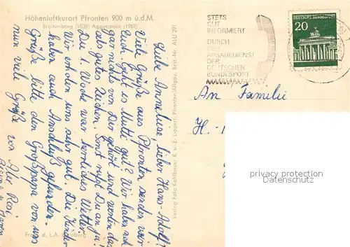 AK / Ansichtskarte Pfronten Breitenberg Aggenstein Pfronten