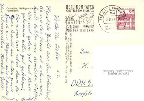 AK / Ansichtskarte Heiligenhafen_Ostseebad Fliegeraufnahme Ferienpark Heiligenhafen_Ostseebad