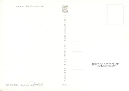 AK / Ansichtskarte Weimar_Thueringen Nationaltheater Weimar Thueringen