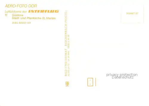 AK / Ansichtskarte Guestrow_Mecklenburg_Vorpommern Fliegeraufnahme Pfarrkirche St. Marien Guestrow_Mecklenburg