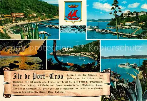 AK / Ansichtskarte Ile_de_Port Cros Port Coucher de Soleil La Rade Pointe du Moulin Le Debarcadere Ile_de_Port Cros