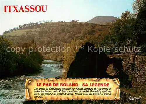 AK / Ansichtskarte Itxassou La Nive Le Pas de Roland sa legende Itxassou