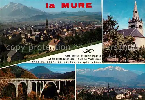 AK / Ansichtskarte La_Mure Vue generale Montagnes Eglise Viaduc La_Mure