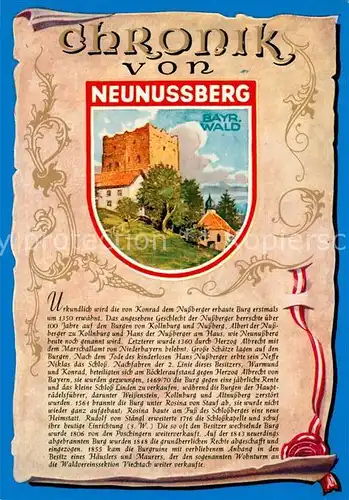 AK / Ansichtskarte Neunussberg Chronik der Stadt Wappen Siegel Neunussberg