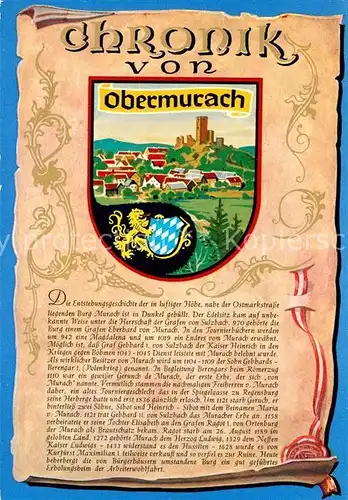 AK / Ansichtskarte Obermurach Chronik der Stadt Wappen Siegel Obermurach