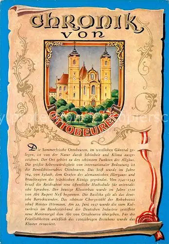AK / Ansichtskarte Ottobeuren Chronik der Stadt Siegel Ottobeuren