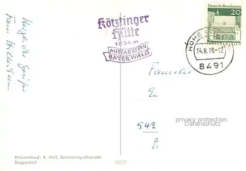 AK / Ansichtskarte Koetzting_Bad Koetztinger Huette Chronik Siegel Koetzting_Bad