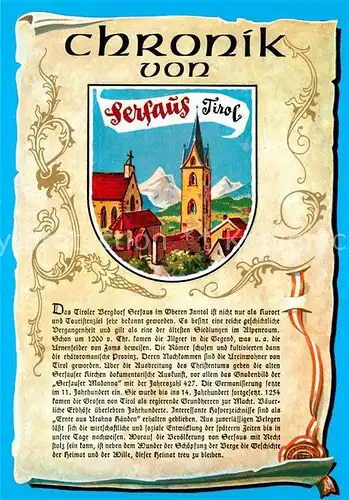 AK / Ansichtskarte Serfaus_Tirol Chronik der Stadt Siegel Serfaus Tirol