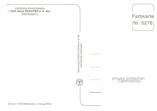 AK / Ansichtskarte Feichten_Alz Maibaum Saeule Kirche Bruecke Feichten Alz