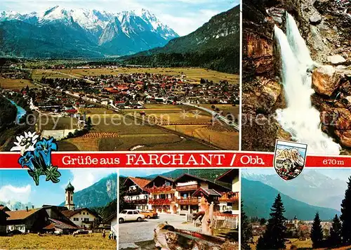 AK / Ansichtskarte Farchant Fliegeraufnahme Wasserfall  Farchant