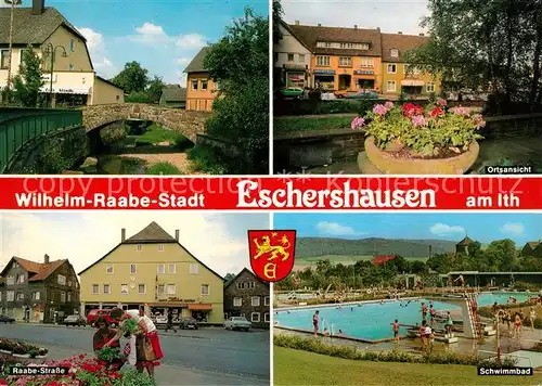 AK / Ansichtskarte Eschershausen_Holzminden Wilhelm Raabe Stadt Freibad Raabe Strasse Eschershausen Holzminden