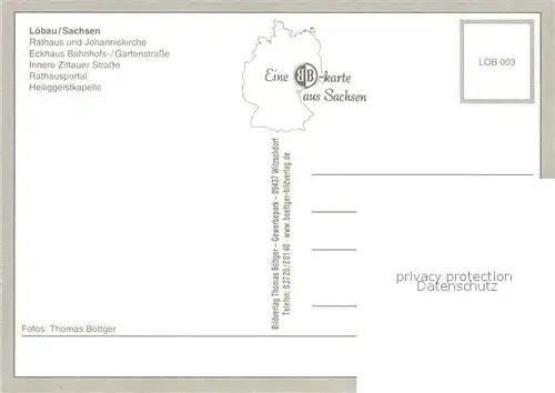 AK / Ansichtskarte Loebau_Sachsen Rathaus Johanniskirche Gartenstrasse Zittauer Strasse Heiliggeistkapelle Loebau Sachsen