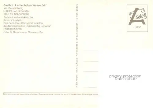 AK / Ansichtskarte Bad_Schandau Gasthaus Lichtenhainer Wasserfall Bad_Schandau