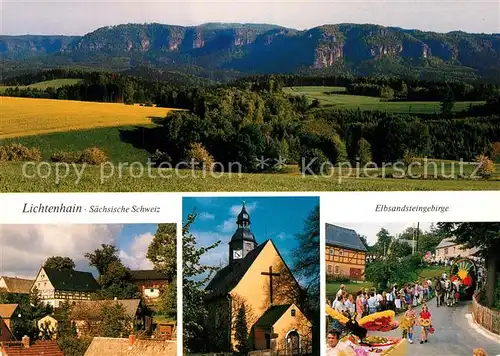 AK / Ansichtskarte Lichtenhain_Jena Elbsandsteingebirge Umzug am Blumenfest Blick vom Pfarrberg Lichtenhain Jena