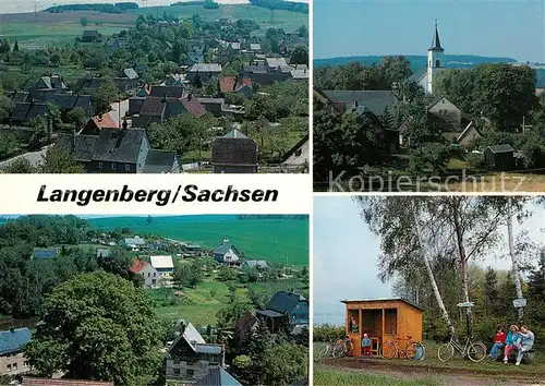AK / Ansichtskarte Langenberg_Erzgebirge Steinberg Kirche Wanderhuette  Langenberg Erzgebirge