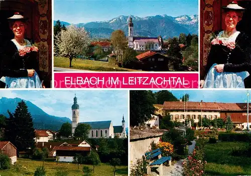 AK / Ansichtskarte Elbach_Miesbach Tracht Kirche Leitzachtal Elbach Miesbach