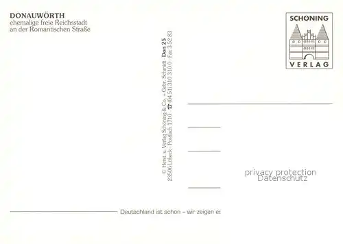 AK / Ansichtskarte Donauwoerth Brueckenpartie Kirche Brunnen an der Romantischen Strasse Donauwoerth