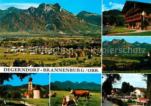 AK / Ansichtskarte Degerndorf_Inn Fliegeraufnahme Brannenburg Kuehe Bauernhaus Degerndorf Inn