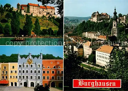 AK / Ansichtskarte Burghausen_Salzach Woehrsee mit Burg Blick von Ach ehem. Regierungsgebaeude Burghausen Salzach