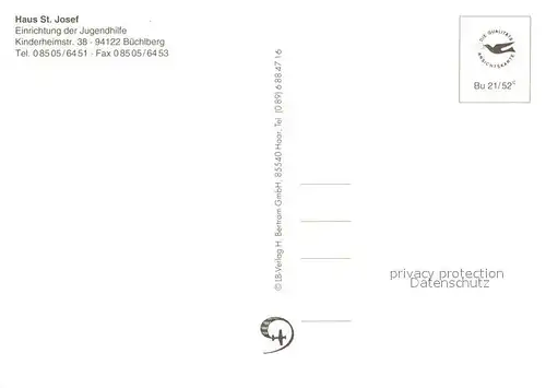 AK / Ansichtskarte Buechelberg_Sulzbach Rosenberg Fliegeraufnahme Haus St. Josef Buechelberg