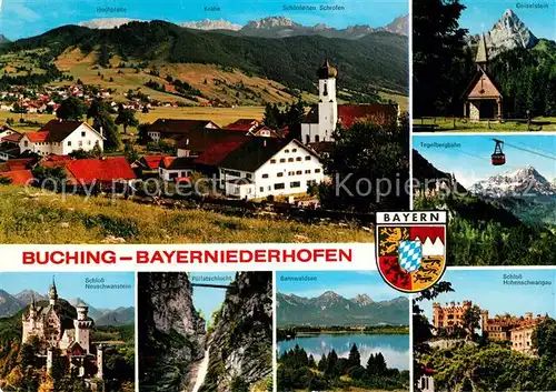 AK / Ansichtskarte Bayerniederhofen Buching Tegelbergbahn Schloss Neuschwanstein Poellatschschlucht Bannwaldsee Hohenschwangau Bayerniederhofen