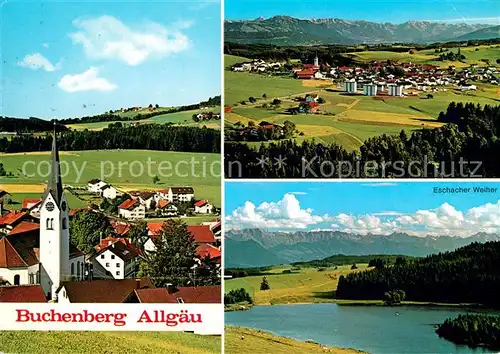 AK / Ansichtskarte Buchenberg_Allgaeu Fliegeraufnahme Eschacher Weiher Buchenberg Allgaeu