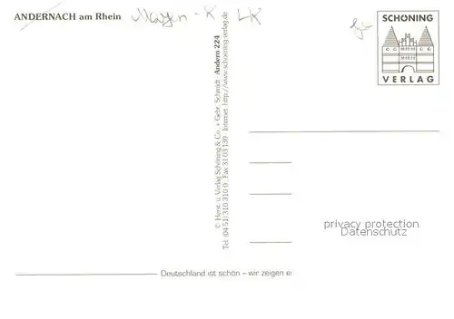 AK / Ansichtskarte Andernach Runder Turm Helmwarts Turm Stadtmuseum Marien Dom Rheinufer Andernach