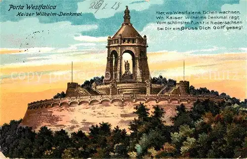 AK / Ansichtskarte Porta_Westfalica Kaiser Wilhelm Denkmal Porta_Westfalica