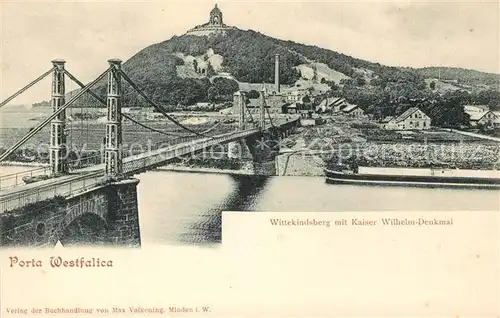 AK / Ansichtskarte Porta_Westfalica Haengebruecke Wittekindsberg Kaiser Wilhelm Denkmal Porta_Westfalica