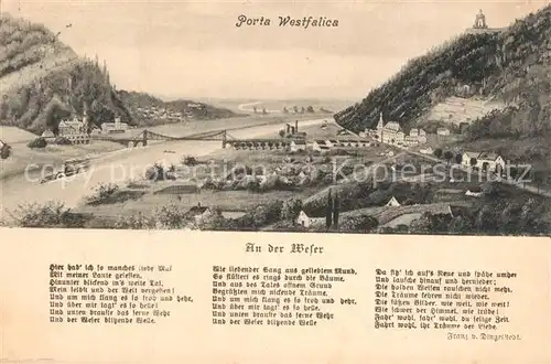 AK / Ansichtskarte Porta_Westfalica Weserpartie Kaiser Wilhelm Denkmal Porta_Westfalica