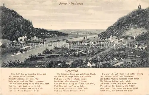 AK / Ansichtskarte Porta_Westfalica Weserpartie Kaiser Wilhelm Denkmal Porta_Westfalica