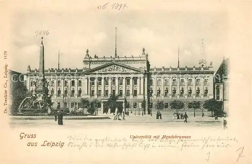 AK / Ansichtskarte Leipzig Universitaet mit Mendebrunnen Leipzig