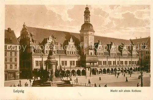 AK / Ansichtskarte Leipzig Markt mit altem Rathaus Leipzig